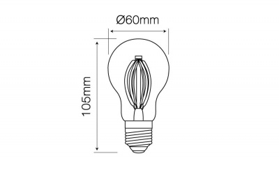 LED spuldze 8W, 968lm, 4000K, A60, Filament, dimm