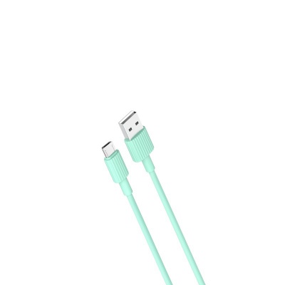 Vads  NB156 USB - microUSB 1,0 m 2,4A zaļš