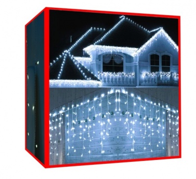 Ziemassvētku  lampiņas - lāstekas  300  LED  auksti  balts  31V