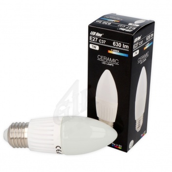 LED spuldze 7W, 630lm, 2700K, C37, keramika