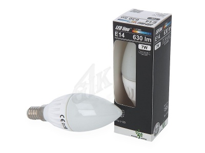 LED spuldze 7W, 630lm,2700K, E14, keramika