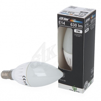 LED spuldze 7W, 630lm,2700K, E14, keramika