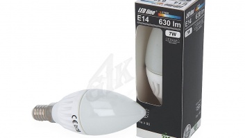 LED spuldze 7W, 630lm,2700K, E14, keramika