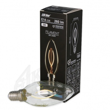 LED spuldze 2W, 260lm, 4000K, C35, Filament