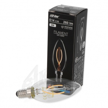 LED spuldze 2W, 260lm, 2700K, C35, Filament
