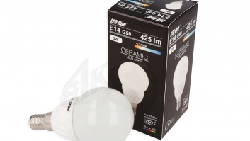 LED Spuldze 5W, 425lm, 2700K, E14, G50, Keramika