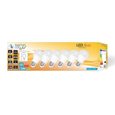 LED  spuldzes  E27  Vita  A60 , 4000K , 12W , SMD 2835 , 6 gab.