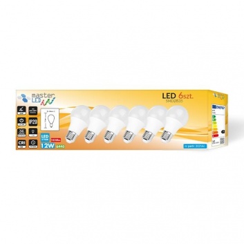 LED  spuldzes  E27  Vita  A60 , 4000K , 12W , SMD 2835 , 6 gab.