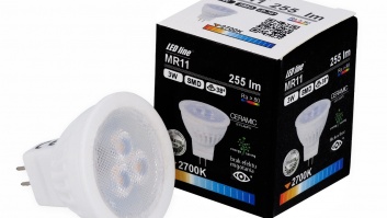 LED spuldze 3W, 255lm, 2700K, MR11, Keramika