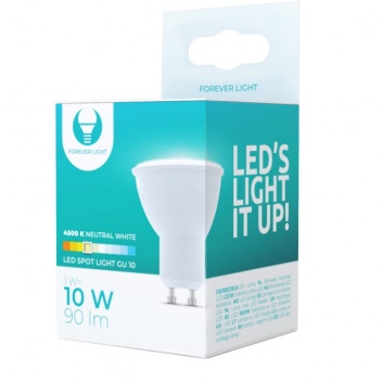 LED spuldze 1W, 90lm, 4500K, GU10