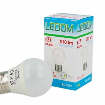 LED spuldze 6W, 510lm, 3000K, E27, A45