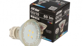 LED spuldze 1W, 80lm, 4000K, GU10, Stikla