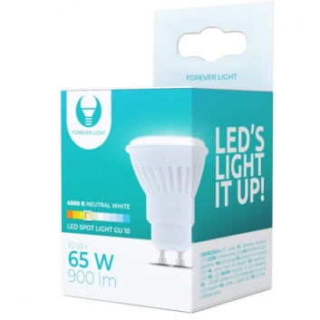 LED spuldze GU10  10w  900Lm 4500K  keramiskā  spuldze