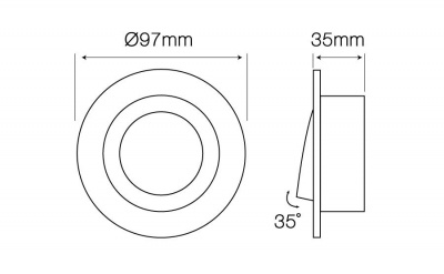 Iebūvējams ietvars spuldzēm ⌀50mm, grozāms, hroms, apaļš