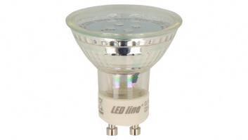 Dekoratīva LED spuldze 1W, 20lm, GU10, dzeltena, stikla