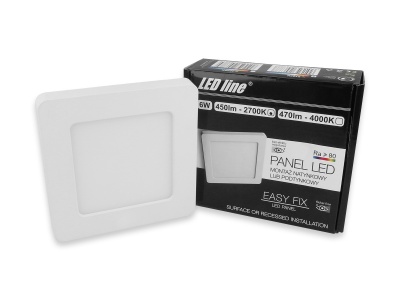 LED panelis EasyFIX 6W, 450lm, 2700K, kvadrāts