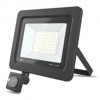Prožektors ar augstu mitruma un triecienizturību un PIR sensoru 50w, 4000Lm, 4500K, IP65