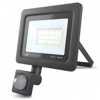 Prožektors ar augstu mitruma un triecienizturību un PIR sensoru 30w, 2400Lm, 4500K, IP65
