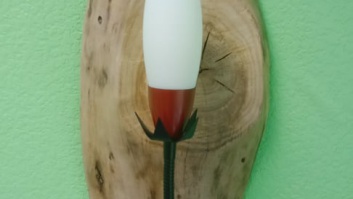 HMBa 1x14  koka sienas  lampa ar E14  patronu,vadu,slēdzi,kontaktdakšu