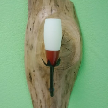 HMBa 1x14  koka sienas  lampa ar E14  patronu,vadu,slēdzi,kontaktdakšu