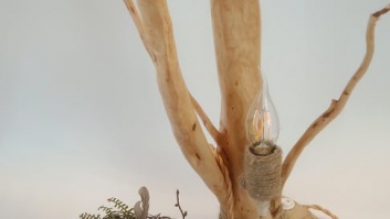 HMGP 1x14  koka dekoratīvā  galda  lampa ar e14  patronu,vadu  un slēdzi