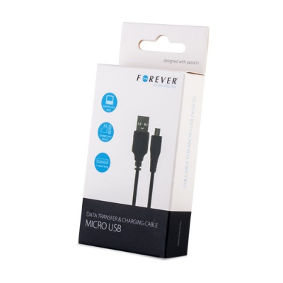 Kabelis  USB - microUSB  3,0 metri  1A  melns