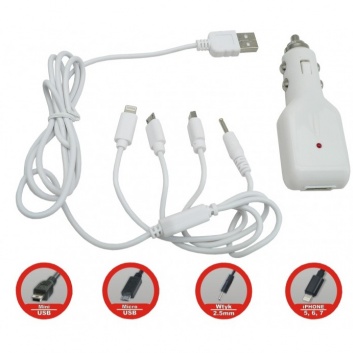 Multifunkcionālais  auto  telefon lādētājs 5 vienā 12/24V