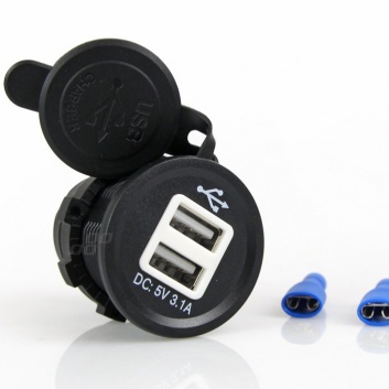 Iebūvējamais  auto  USB  lādētājs 2xUSB, 3,1AMP, Bonnet