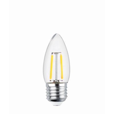 E27  2w led  filament spuldze caurspīdīga