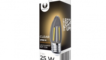 E27  2w led  filament spuldze caurspīdīga