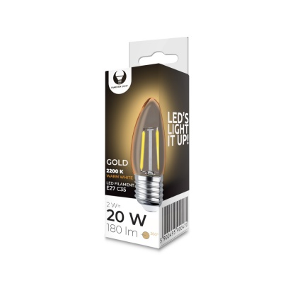 E27  2w  led  filament  spuldze  gold