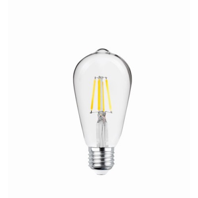 E27  4w  ST64  led filament  spuldze  caurspīdīga