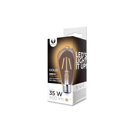 E27  4w  ST64  led  filament  spuldze  gold