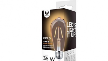 E27  4w  ST64  led  filament  spuldze  gold