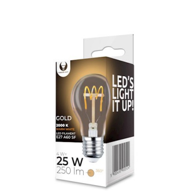 E27 4w  A60  led  filament  spuldze  gold
