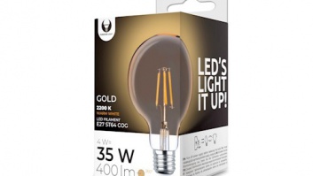 E27  4w  G95  led  filament  spuldze  gold