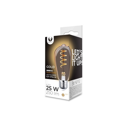 E27  4w  ST64  led  filament  spuldze  gold