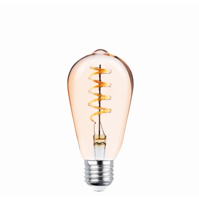 E27  4w  ST64  led  filament  spuldze  gold