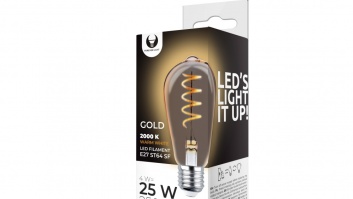 E27  4w  ST64  led  filament  spuldze  gold