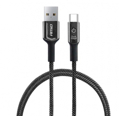 Vads  USB-USB C-TYPE  1 metrs  melns