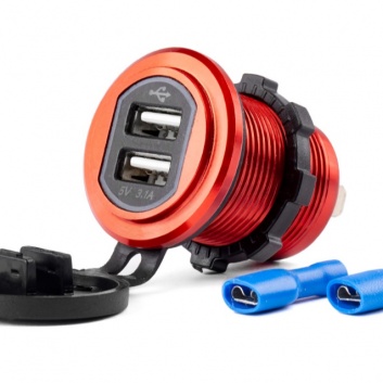 Ūdensizturīgs  telefona l ādētājs  2xUSB  12/24V  MOD-10