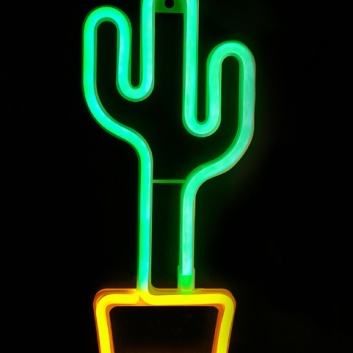 Neona  LED gaisma  CACTUS  oranži zaļa  Bat+ USB FLNEO2