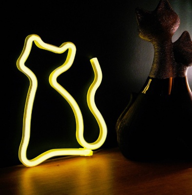 Neona  LED  gaisma  CAT  silti  balts  Bat + USB FLNEO3