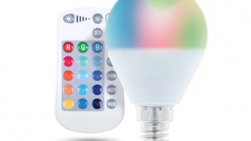 LED  spuldze  E14  G45  RGB + Balta  5W  + RC