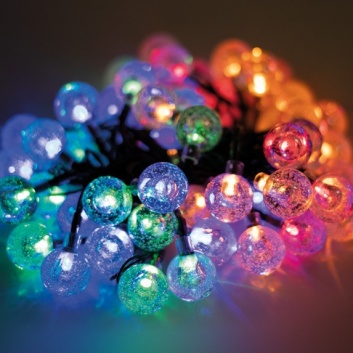 String Light Solar LED CRISTAL BALLS SFB62 6,5m 30 bumbiņas daudzkrāsainas