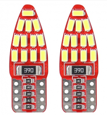 LED CANBUS 24SMD 3014 T10e (W5W)  (2gab)