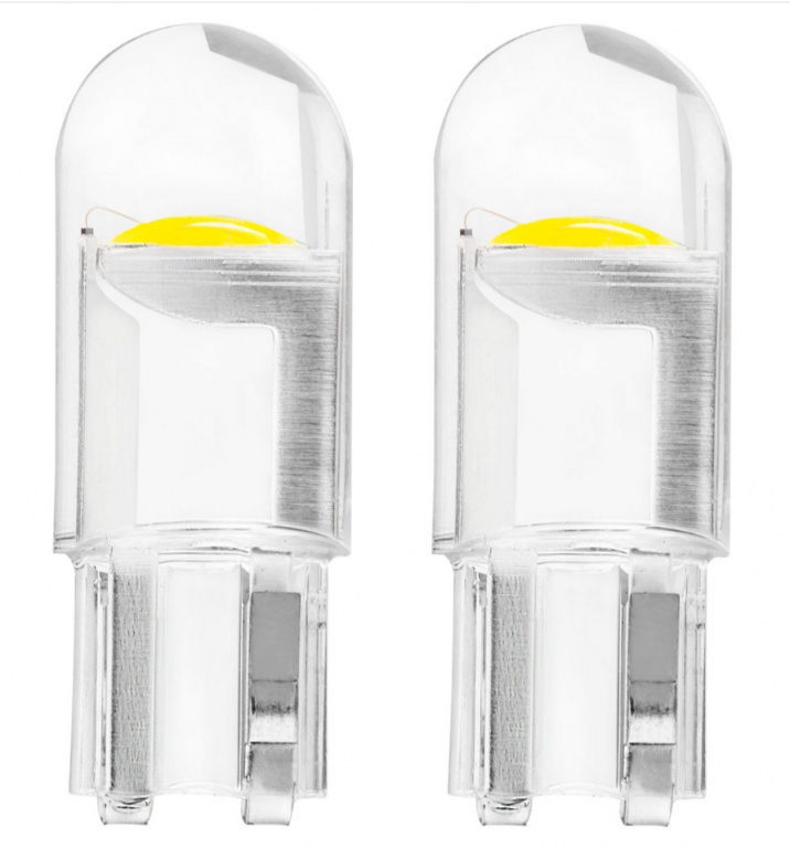 LED STANDARD T10 W5W COB HPC 12V Clear white (2gab)