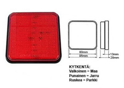 LED  aizmugures  lukturis  ar stopsignālu  un  gabarītu