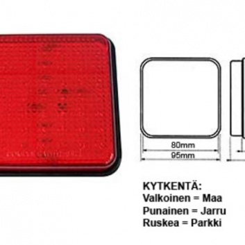 LED  aizmugures  lukturis  ar stopsignālu  un  gabarītu
