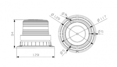 LED  bākuguns  1603-140300  pieskrūvējama